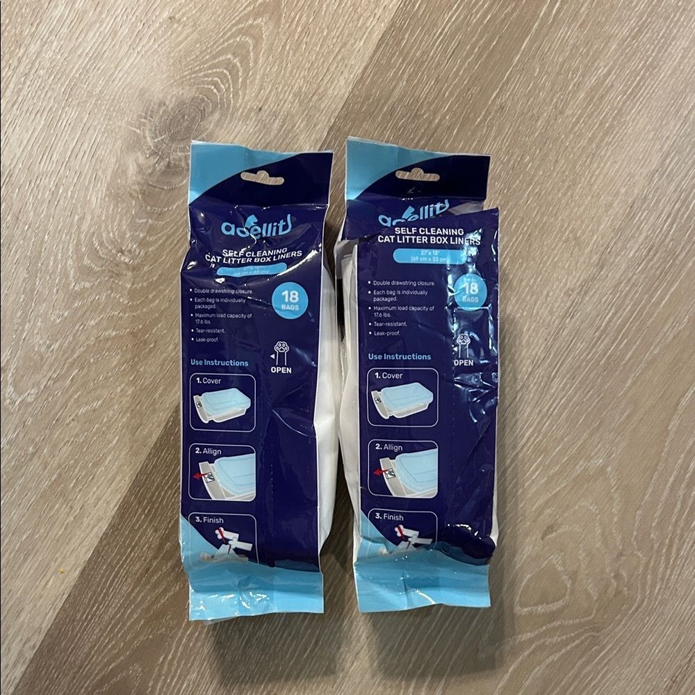 Aoellit Self-Cleaning Cat Litter Box Liners Set of 2